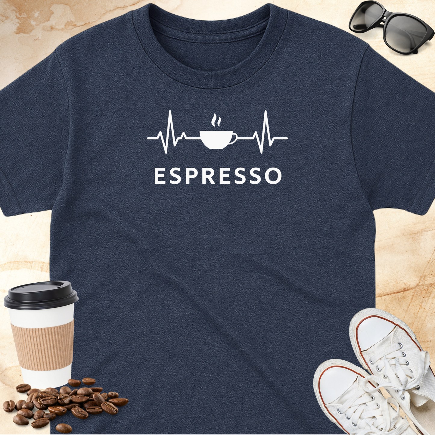 Espresso Heart Rhythm with cup