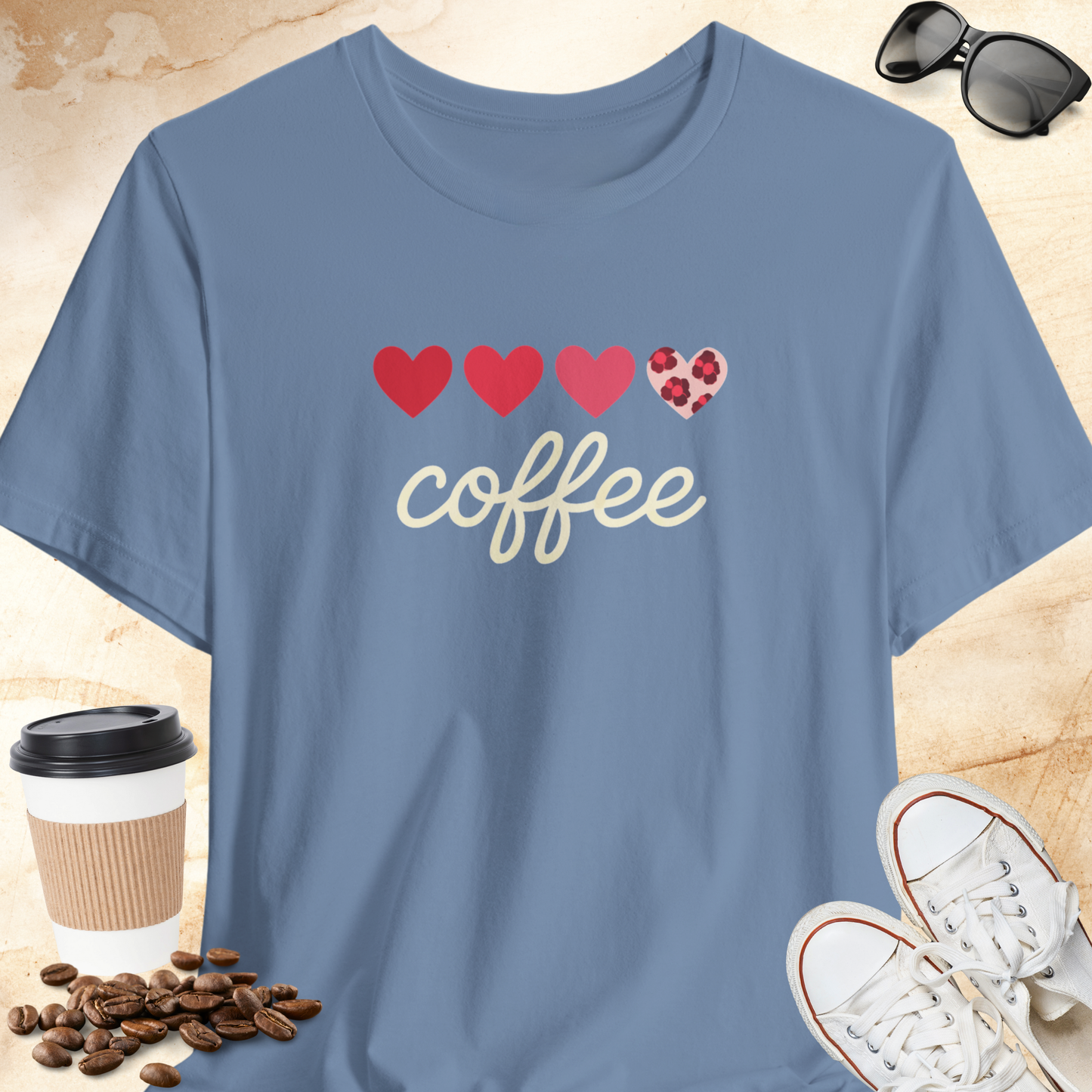 Red 4 Heart Coffee T-shirt