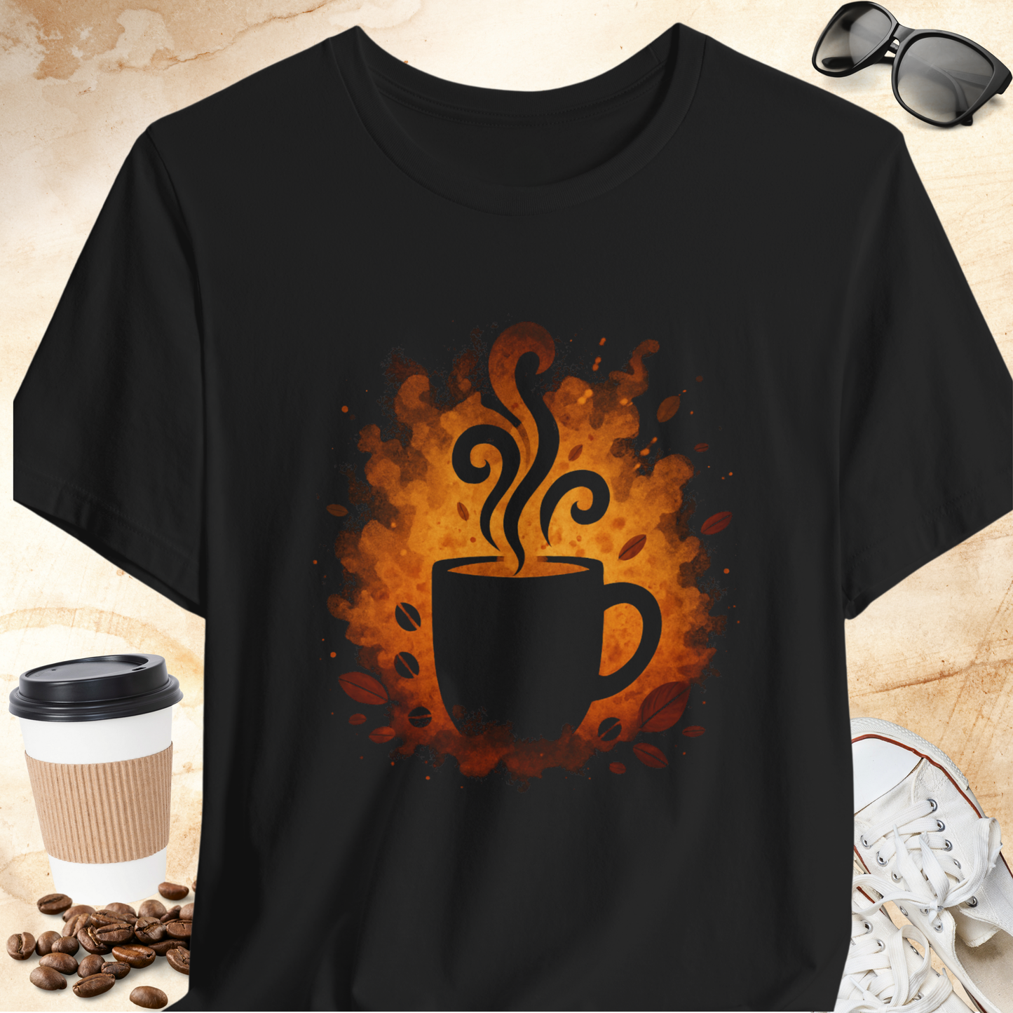 Coffee Mug with Fire Burst