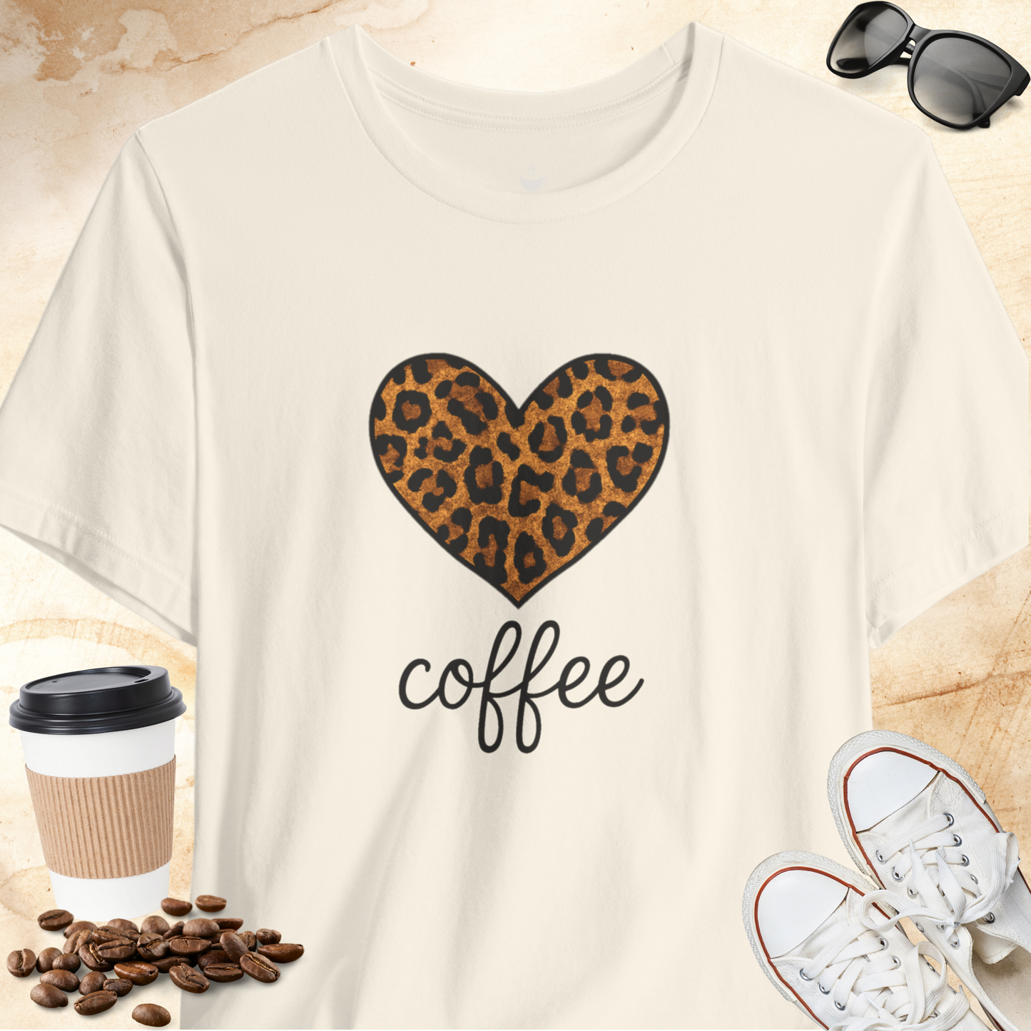 Leopard Print Heart Coffee