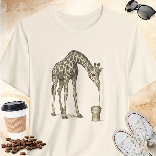 Coffee Loving Giraffe T-shirt