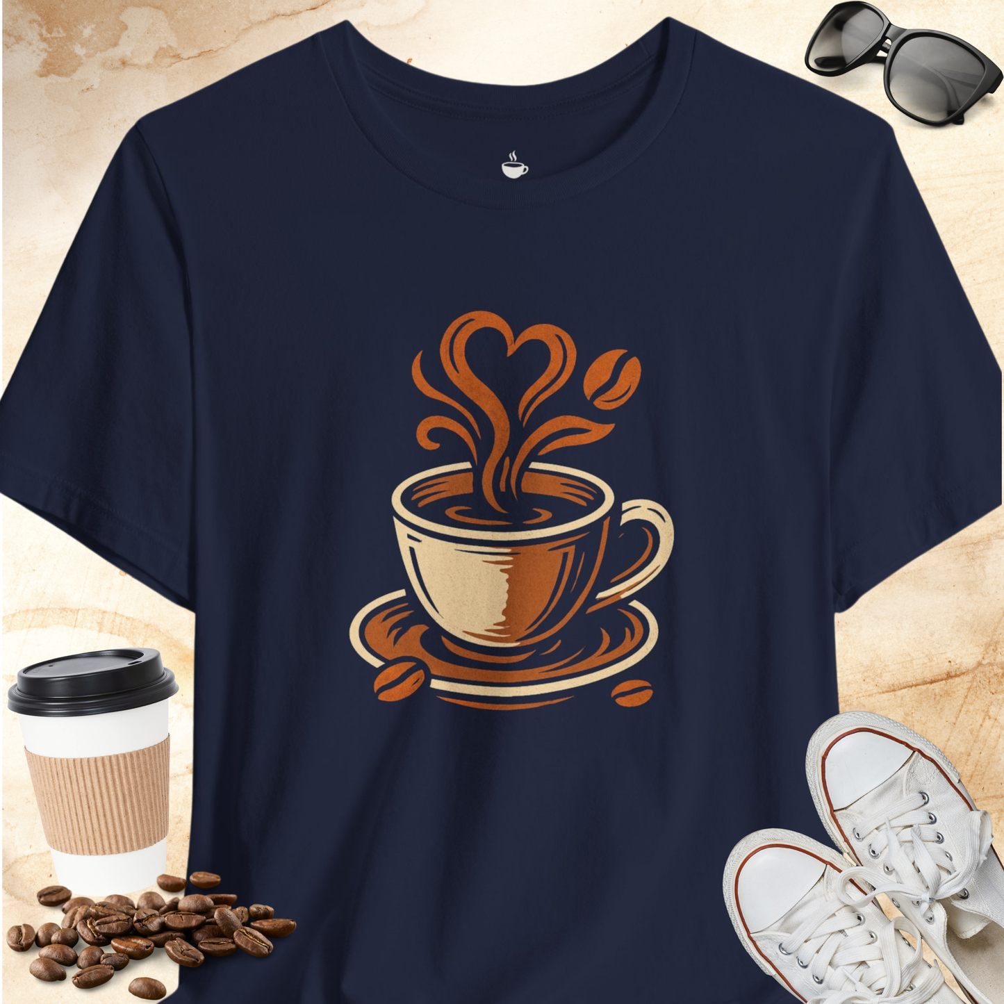 Coffee Colored Heart tee T-shirt