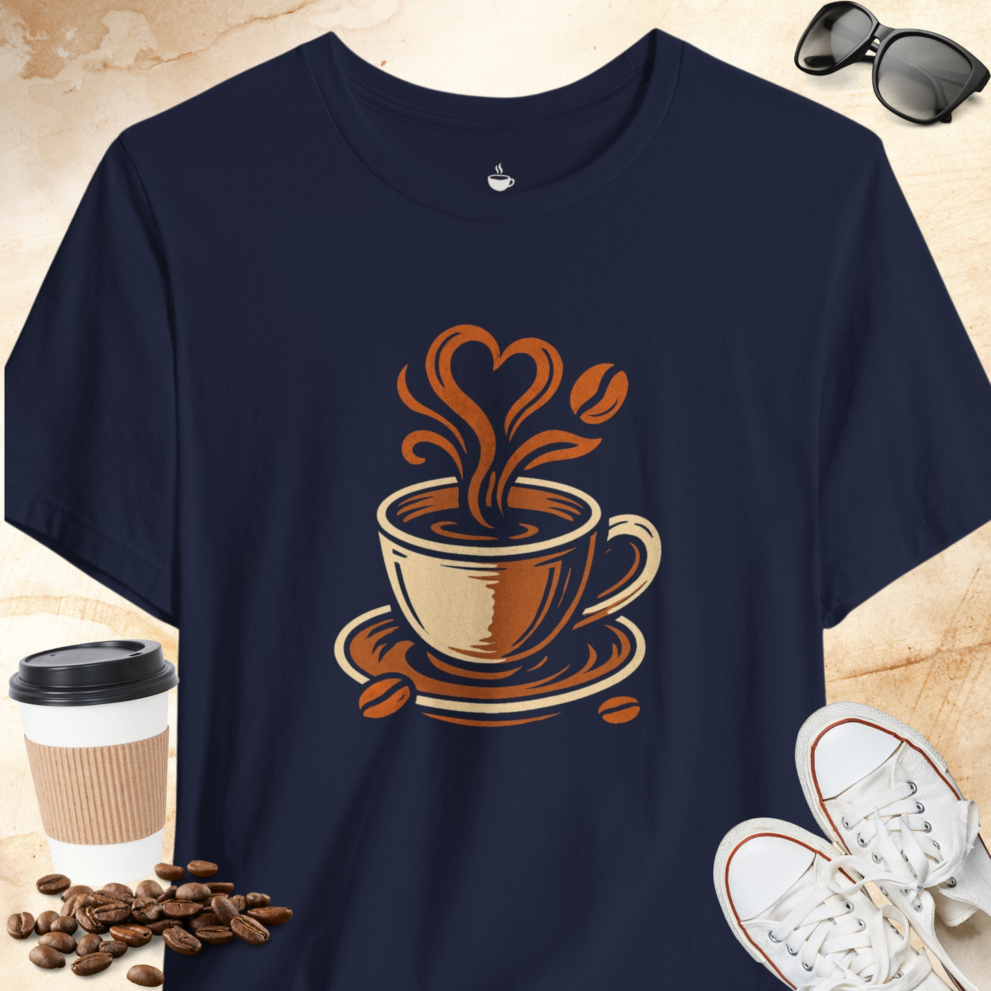 Coffee Colored Heart tee T-shirt