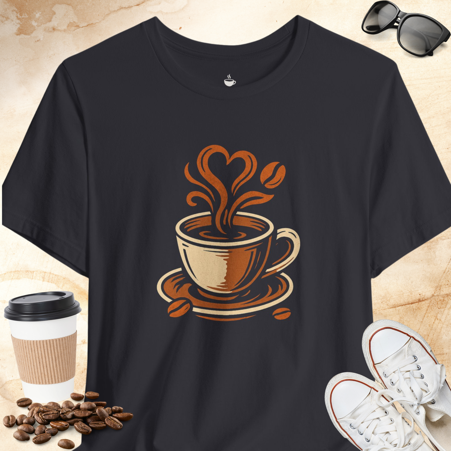 Coffee Colored Heart tee T-shirt