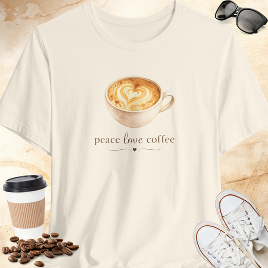 Peace, Love, Coffee cup T-Shirt